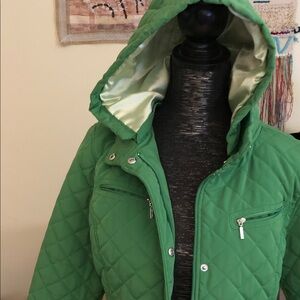 Calvin Klein Spring Green Puffer Hooded Jacket
